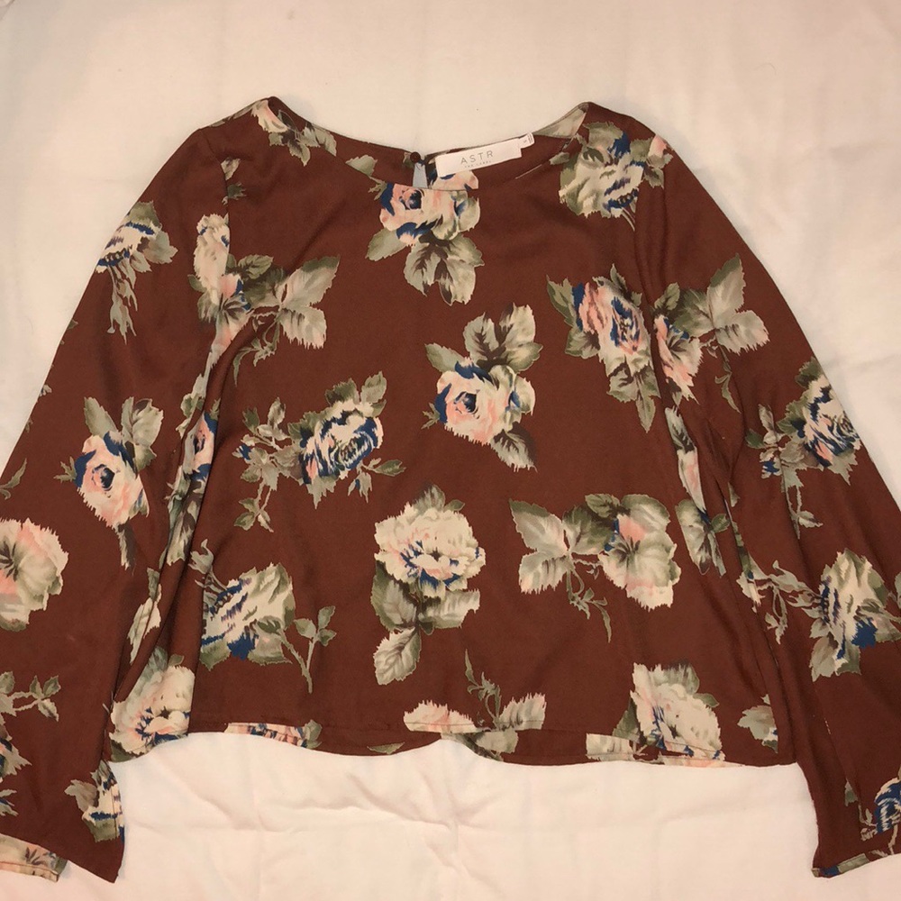 Long sleeved silk blouse